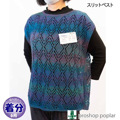 スリットベスト 編み物キット 毛糸のポプラ