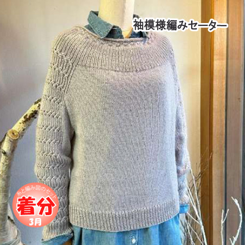 袖模様編みセーター 編み物キット