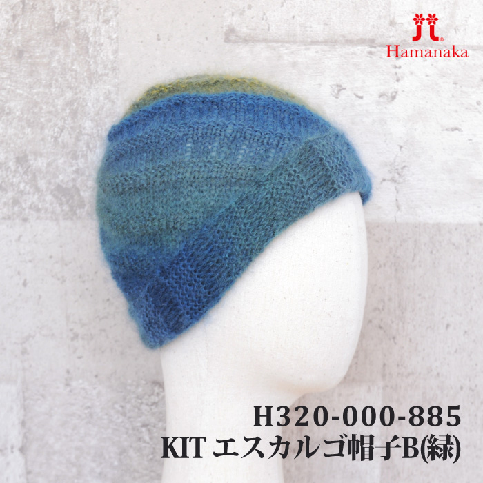 編み物 KIT ハマナカ H320-000-885 エスカルゴ帽子B(緑) 1ケ 秋冬 帽子 取寄商品