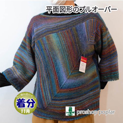 平面図形のプルオーバー 編み物キット 毛糸のポプラ