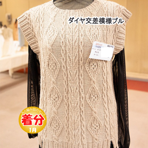 ダイヤ交差模様ベスト|編み物キット | 毛糸のプロショップ ダイヤ交差模様ベスト|編み物キット | 毛糸のプロショップ