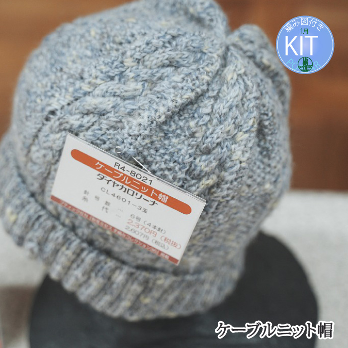 ケーブルニット帽｜編み物キット | 毛糸のプロショップ ポプラ本店