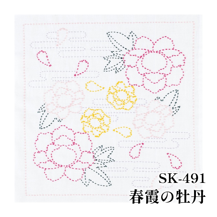 手芸 KIT オリムパス製絲 SK-491 春霞の牡丹 1組 ふきん | 毛糸