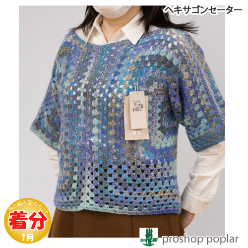 ヘキサゴンセーター 編み物キット 毛糸のポプラ