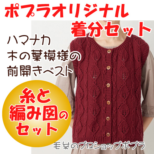 手編み 前あきベスト