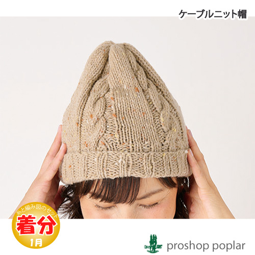 ケーブルニット帽｜編み物キット 毛糸のポプラ | 毛糸のプロ