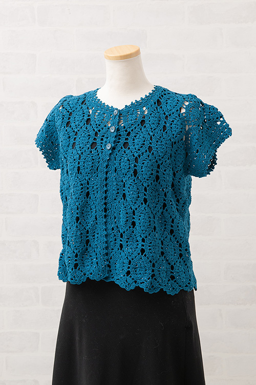 手編み リーフ模様が素敵なチュニックベスト ハンドメイド M~XL 日本製】変化編みチュニックベスト - ファッション通販ならセシール