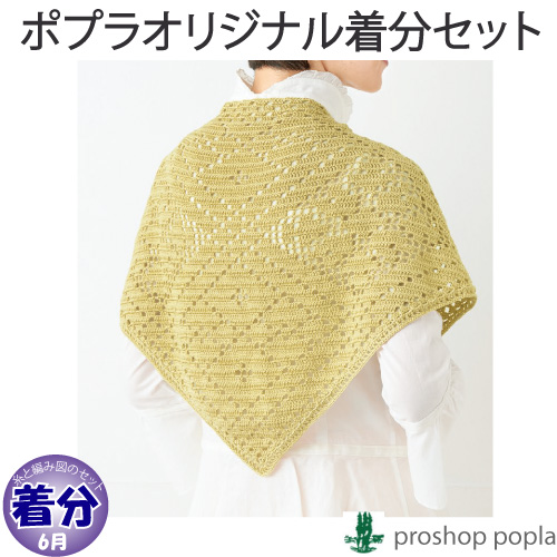 模様編み 三角ショール 押し付けがましく