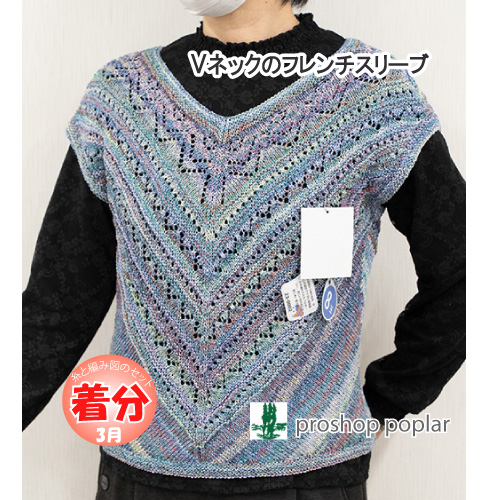 Vネックのフレンチスリーブ|編み物キット | 毛糸のプロショップ