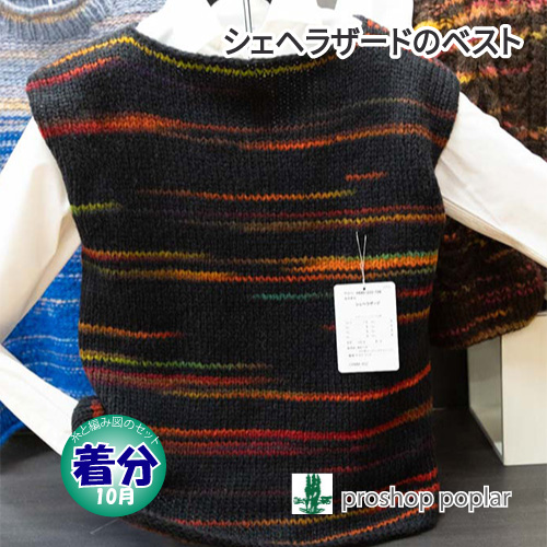 シェヘラザードのまっすぐベスト 編み物キット 毛糸のポプラ
