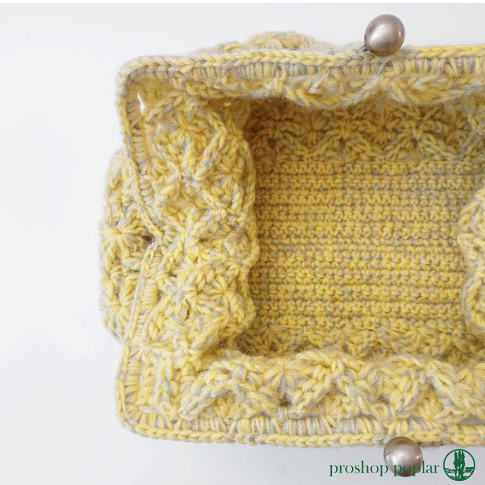 編み物 KIT ポプラオリジナル [糸セット]サニーイエロークラッチ 1